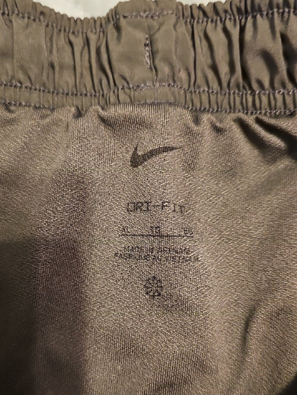 Nike Women’s Olive Green Athletic Running Shorts with Black Trim - Picture 2 of 4